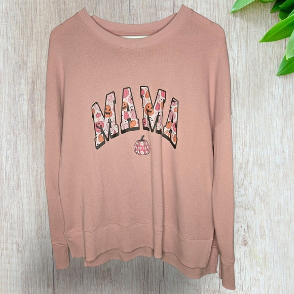 True & Co. Sweaters - Pink 'MAMA' Halloween Theme Graphic Sweatshirt